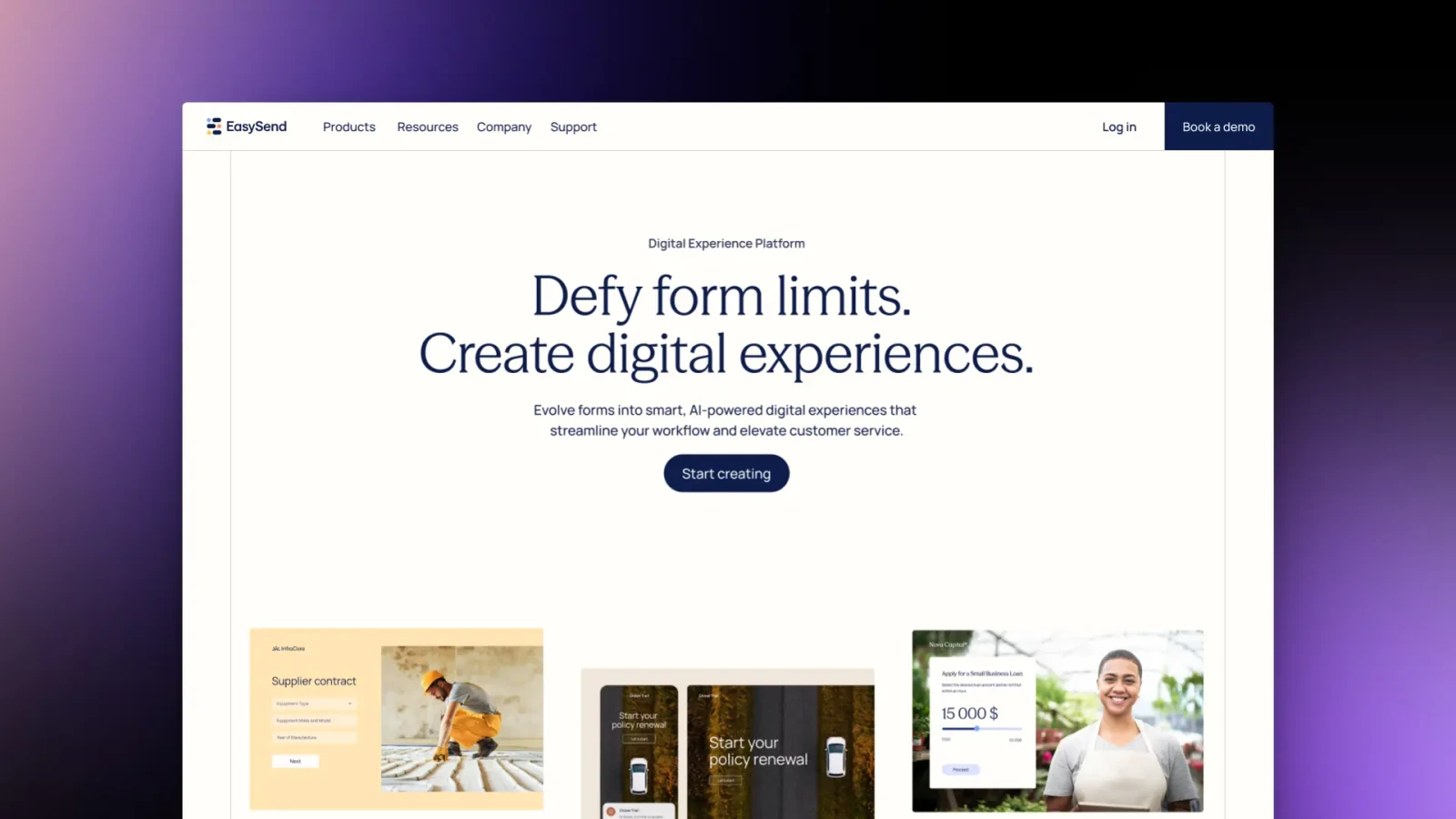 Easysend website image